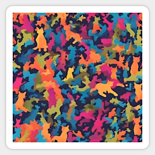 Rainbow Cat Camo - Colorful Army Camo Pattern Sticker